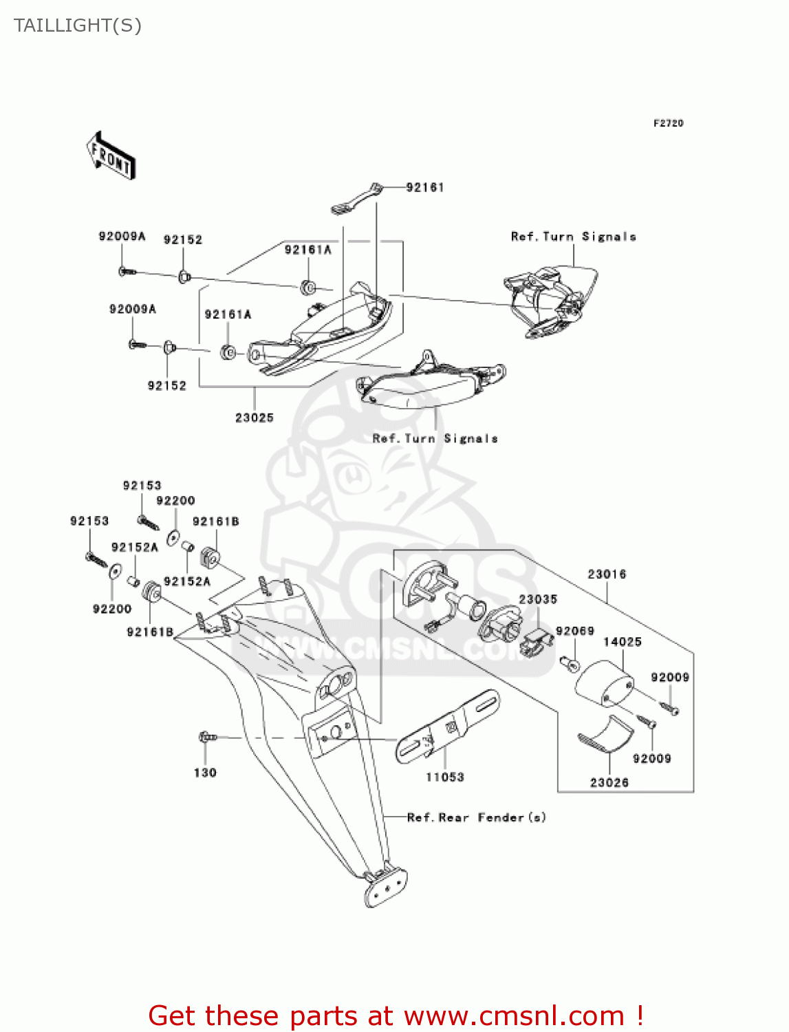 TAILLIGHT(S) ZX1000D7F NINJA ZX10R 2007 USA CALIFORNIA CANADA