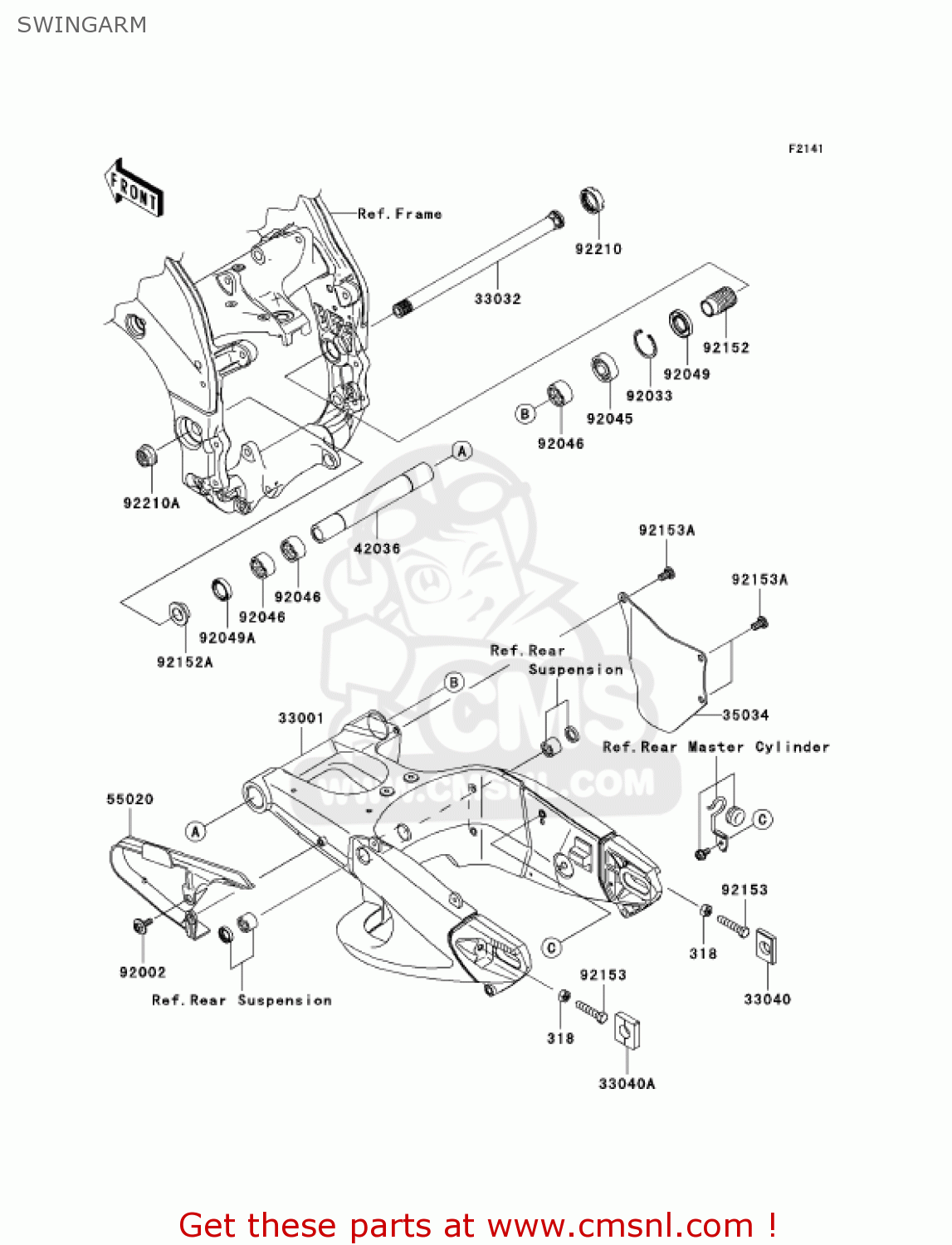 SWINGARM ZX1000D7F NINJA ZX10R 2007 USA CALIFORNIA CANADA