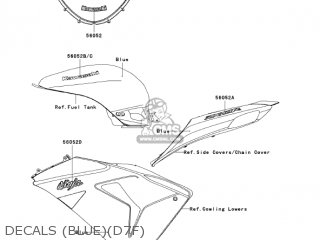 DECALS (BLUE)(D7F) - ZX1000D7F NINJA ZX10R 2007 USA CALIFORNIA CANADA