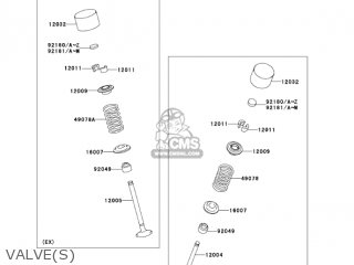 VALVE(S) - ZX1000D7F NINJA ZX10R 2007 USA CALIFORNIA CANADA
