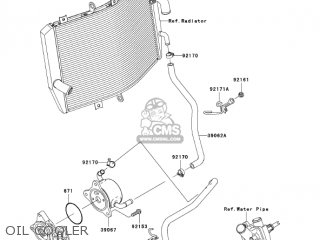 OIL COOLER - ZX1000D7F NINJA ZX10R 2007 USA CALIFORNIA CANADA