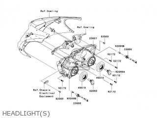 HEADLIGHT(S) - ZX1000D7F NINJA ZX10R 2007 USA CALIFORNIA CANADA