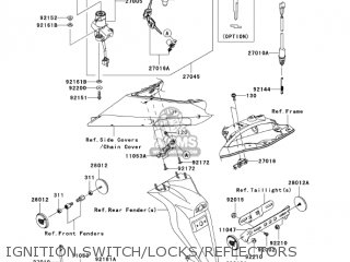 IGNITION SWITCH/LOCKS/REFLECTORS - ZX1000D7F NINJA ZX10R 2007 USA CALIFORNIA CANADA