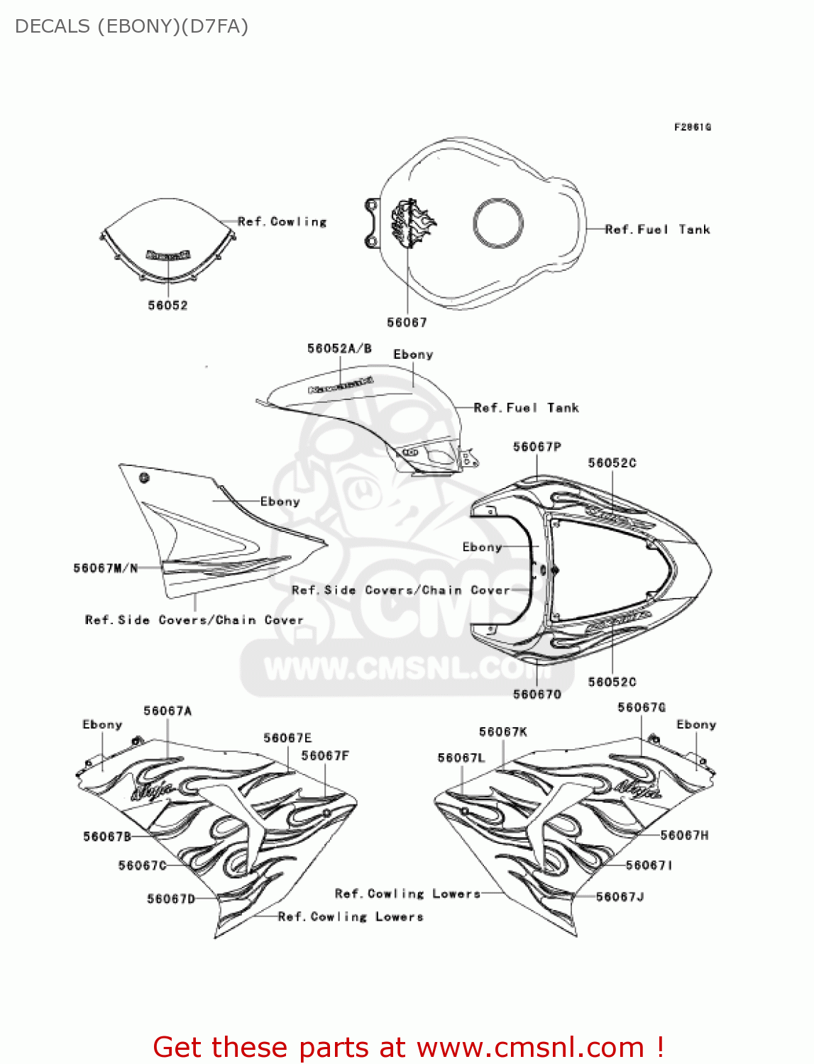 DECALS (EBONY)(D7FA) ZX1000D7FA NINJA ZX10R 2007 USA CALIFORNIA CANADA