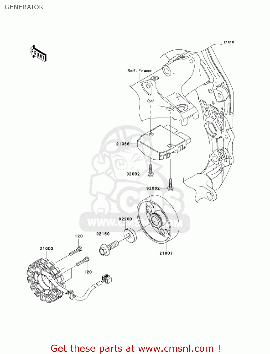 GENERATOR ZX1000D7FA NINJA ZX10R 2007 USA CALIFORNIA CANADA