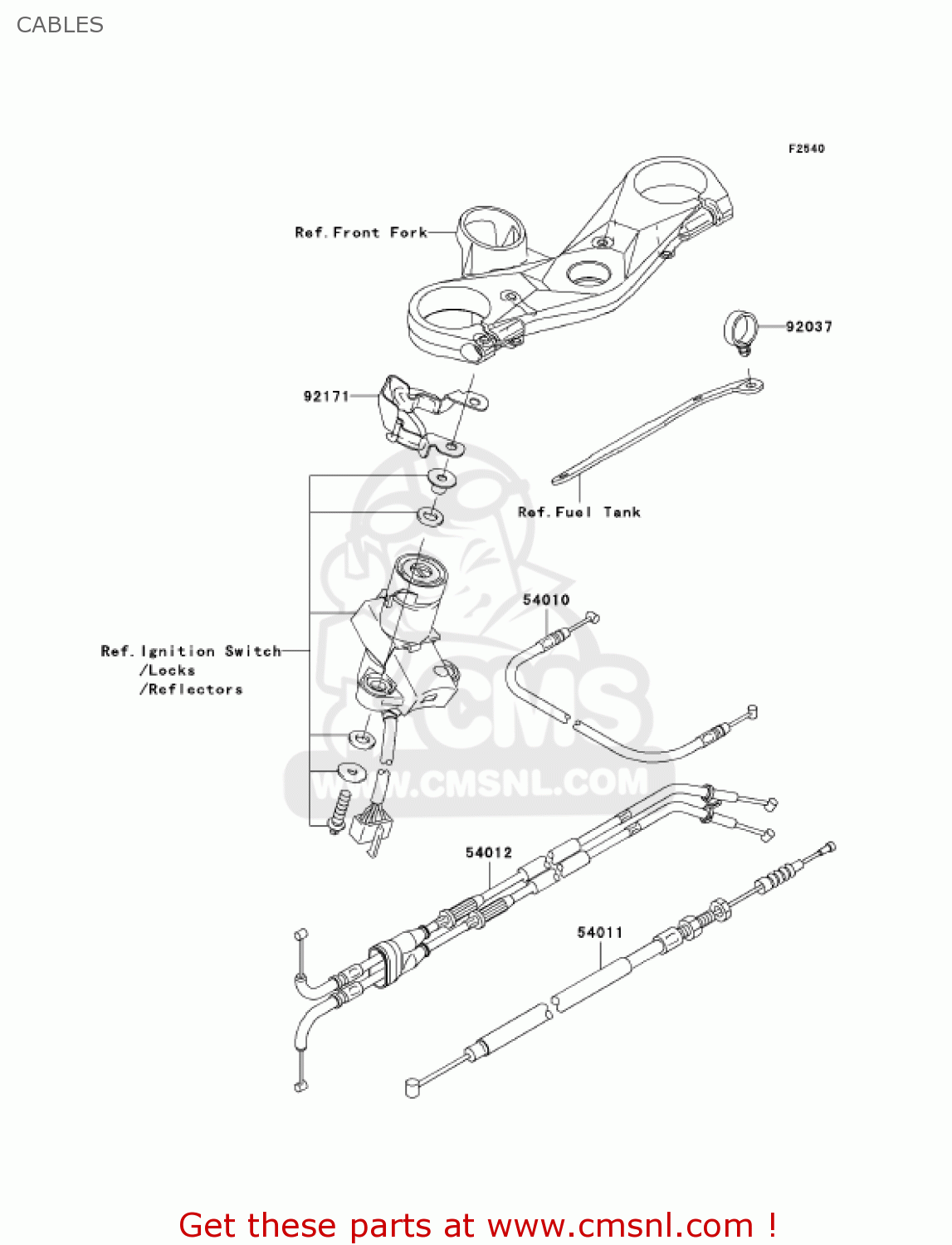 CABLES ZX1000D7FA NINJA ZX10R 2007 USA CALIFORNIA CANADA