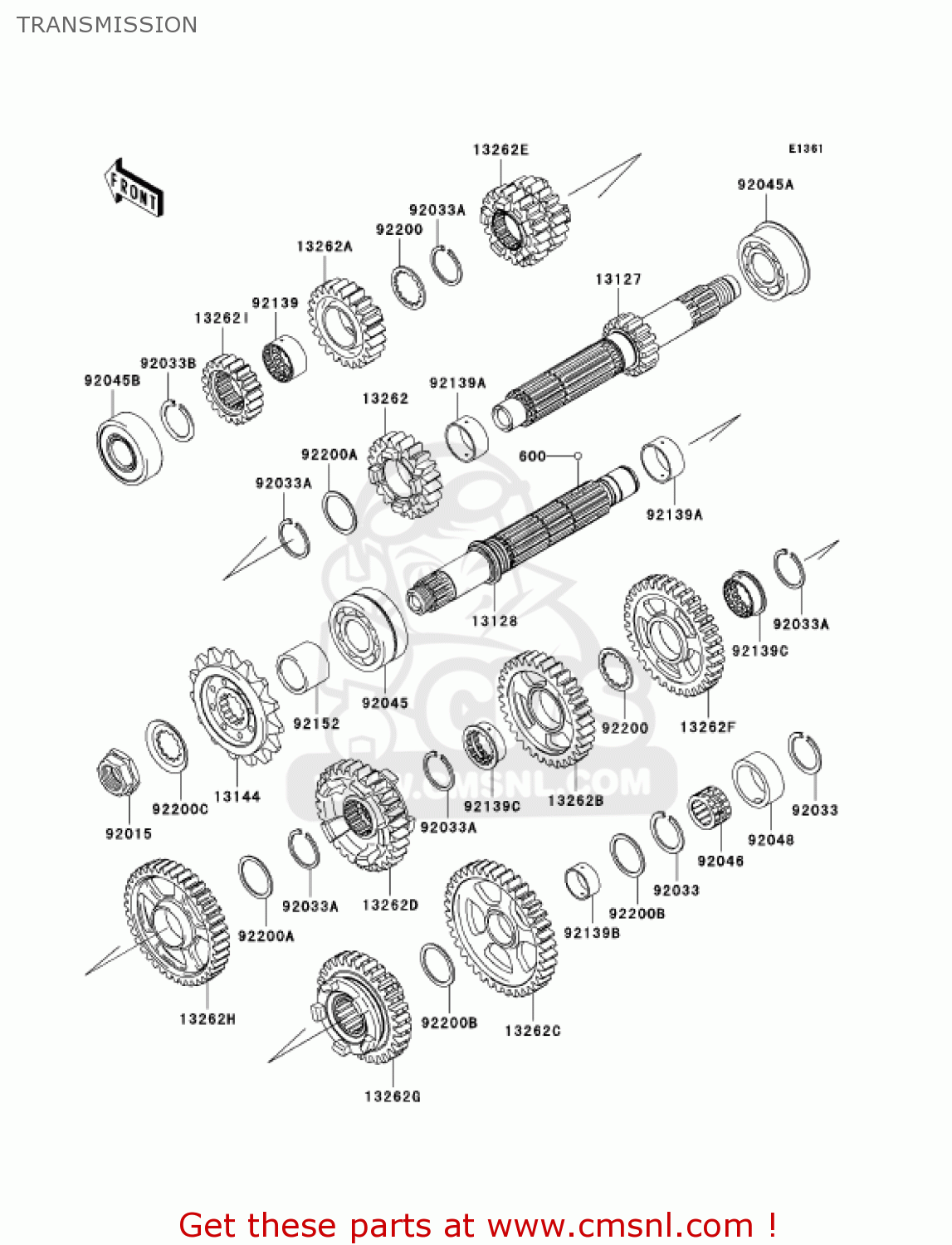 TRANSMISSION ZX1000D7FA NINJA ZX10R 2007 USA CALIFORNIA CANADA