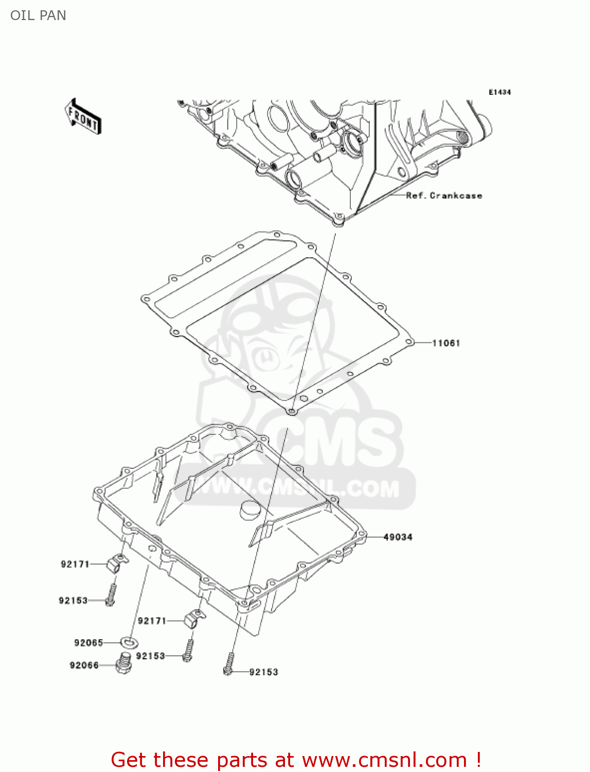 OIL PAN ZX1000D7FA NINJA ZX10R 2007 USA CALIFORNIA CANADA