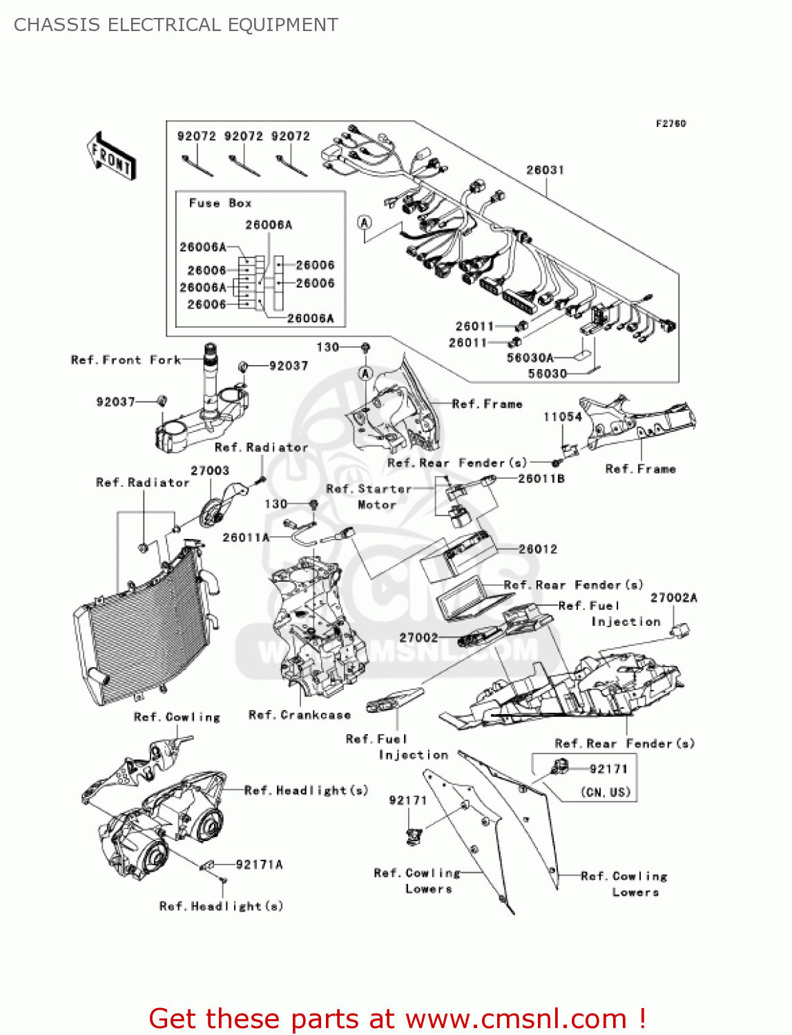 CHASSIS ELECTRICAL EQUIPMENT ZX1000D7FA NINJA ZX10R 2007 USA CALIFORNIA CANADA