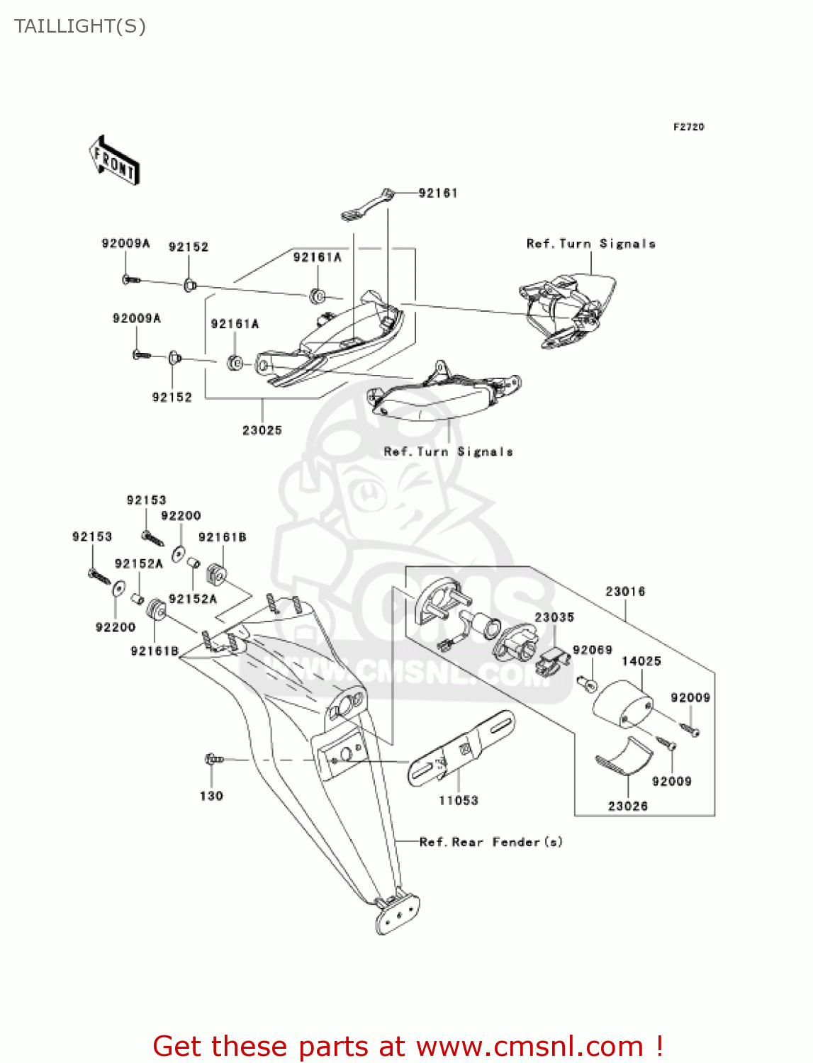 TAILLIGHT(S) ZX1000D7FA NINJA ZX10R 2007 USA CALIFORNIA CANADA