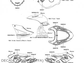 DECALS (EBONY)(D7FA) - ZX1000D7FA NINJA ZX10R 2007 USA CALIFORNIA CANADA