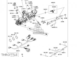 THROTTLE - ZX1000D7FA NINJA ZX10R 2007 USA CALIFORNIA CANADA
