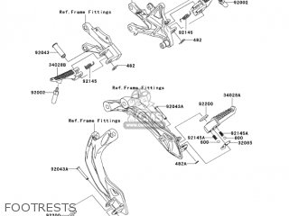 FOOTRESTS - ZX1000D7FA NINJA ZX10R 2007 USA CALIFORNIA CANADA