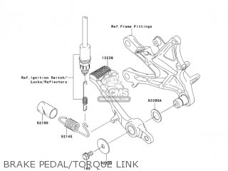 BRAKE PEDAL/TORQUE LINK - ZX1000D7FA NINJA ZX10R 2007 USA CALIFORNIA CANADA