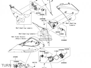 TURN SIGNALS - ZX1000D7FA NINJA ZX10R 2007 USA CALIFORNIA CANADA