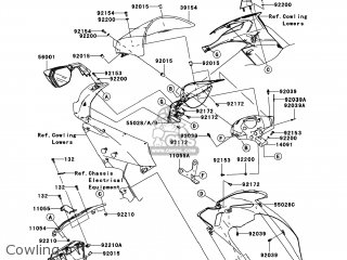 Kawasaki ZX1000E8F NINJA ZX10R 2008 USA parts lists and
