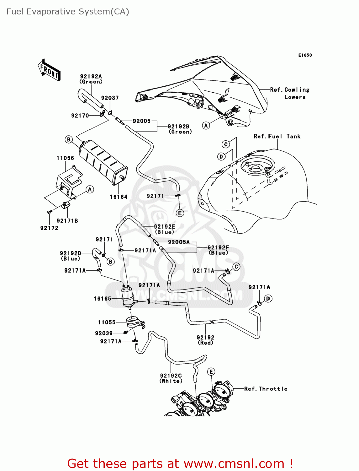 Kawasaki ZX1000JEF NINJAZX10R 2014 USA Fuel Evaporative System(CA ...