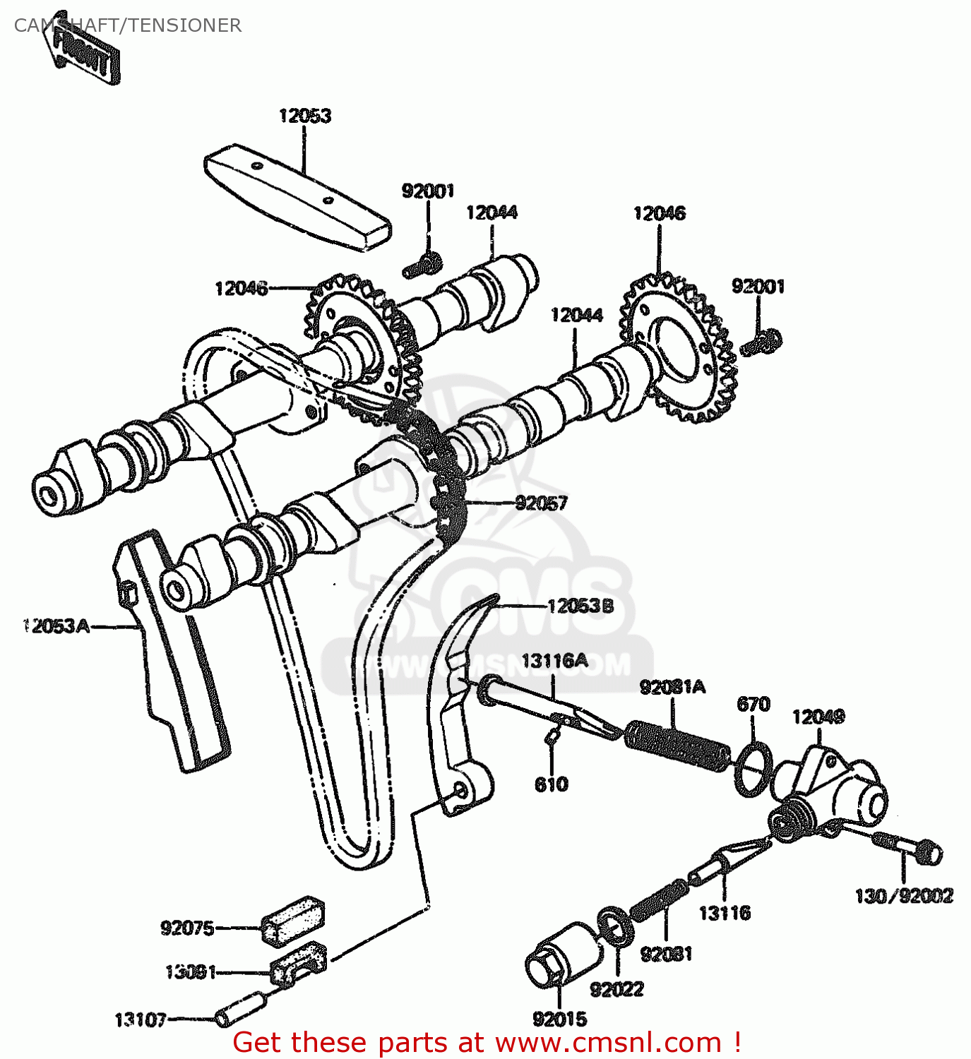 CAMSHAFT/TENSIONER ZX1100A1 1983 EUROPE UK FR IT NR SD ST