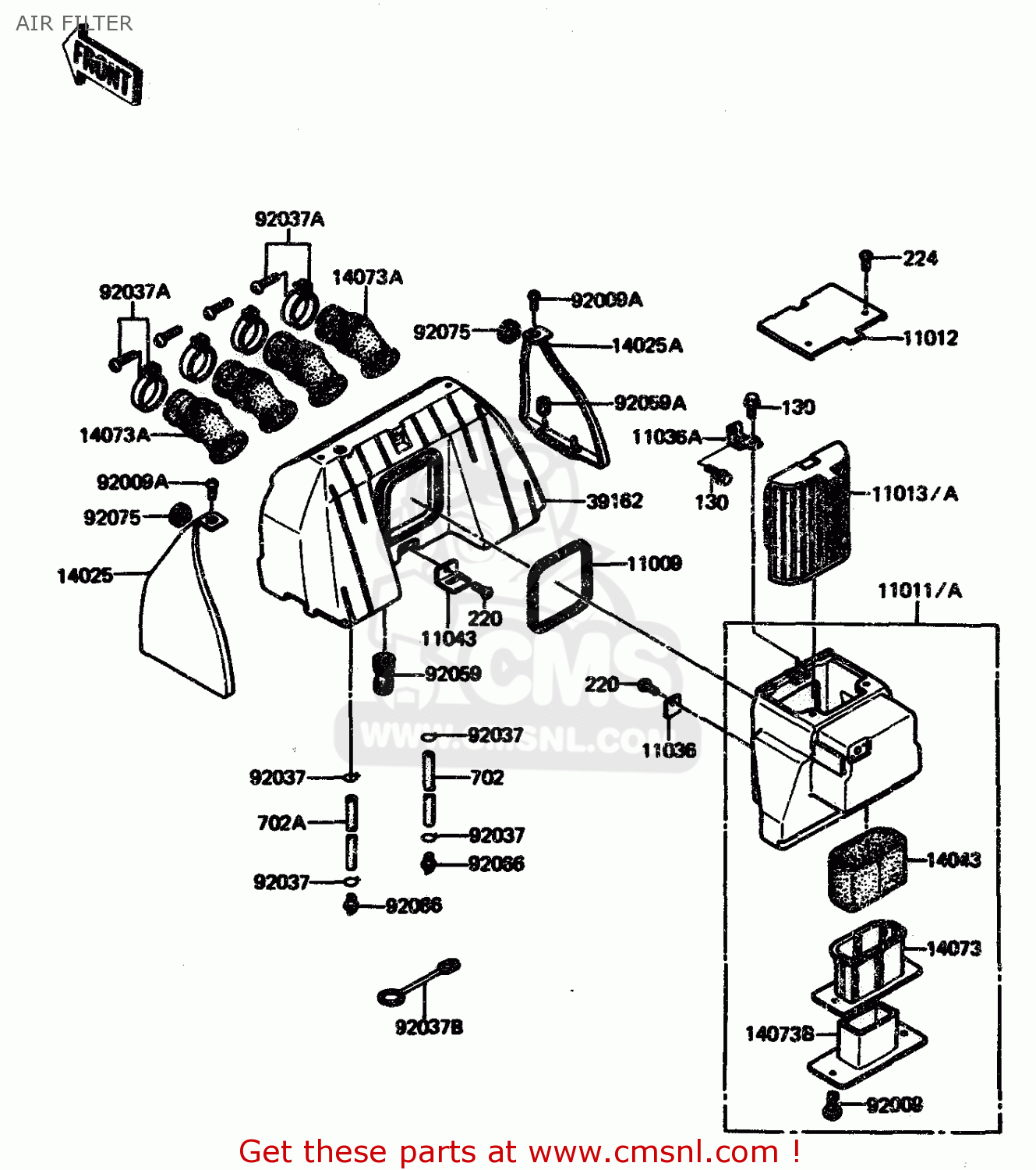 AIR FILTER ZX1100A1 1983 EUROPE UK FR IT NR SD ST