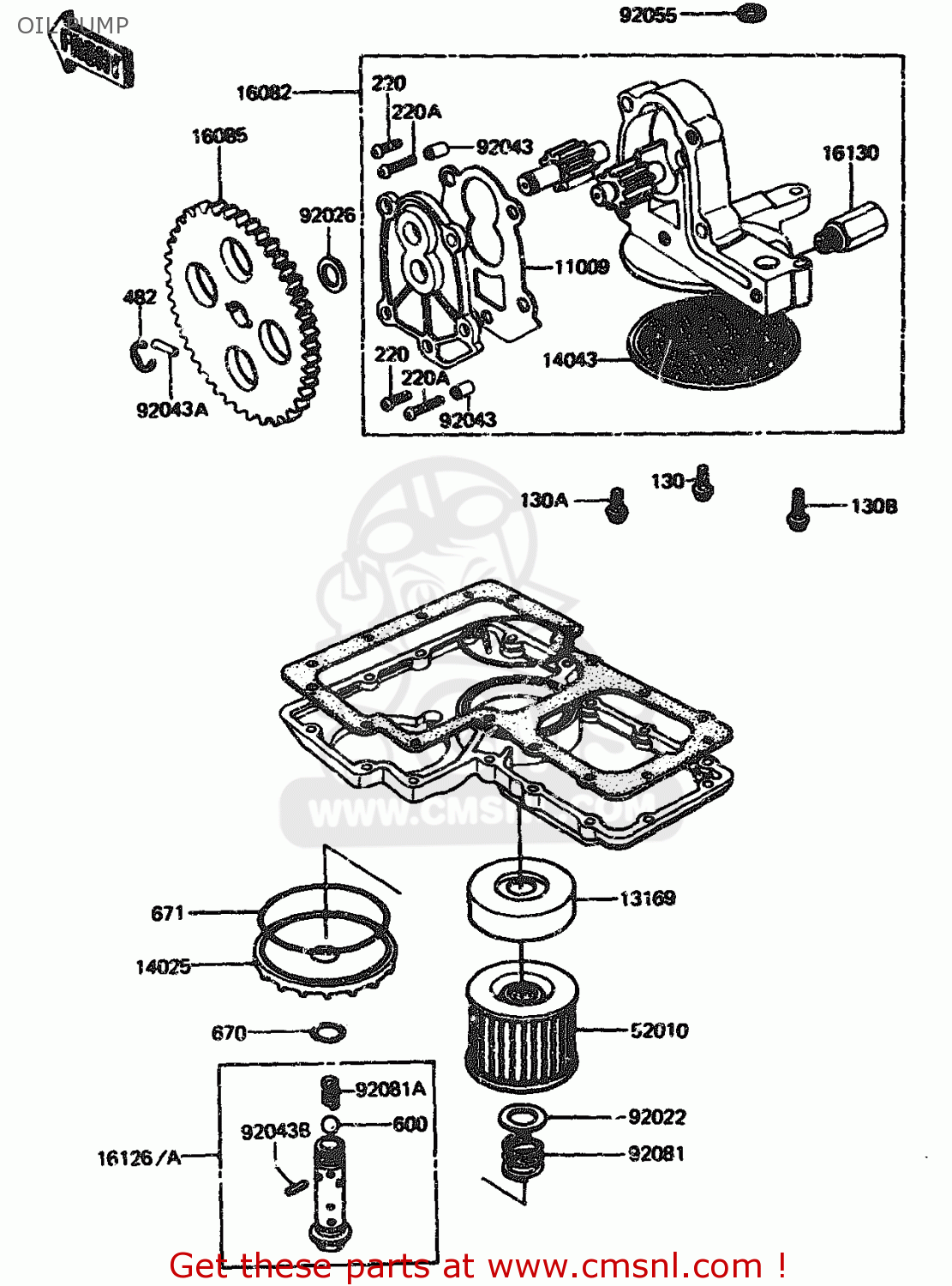 OIL PUMP ZX1100A1 1983 EUROPE UK FR IT NR SD ST