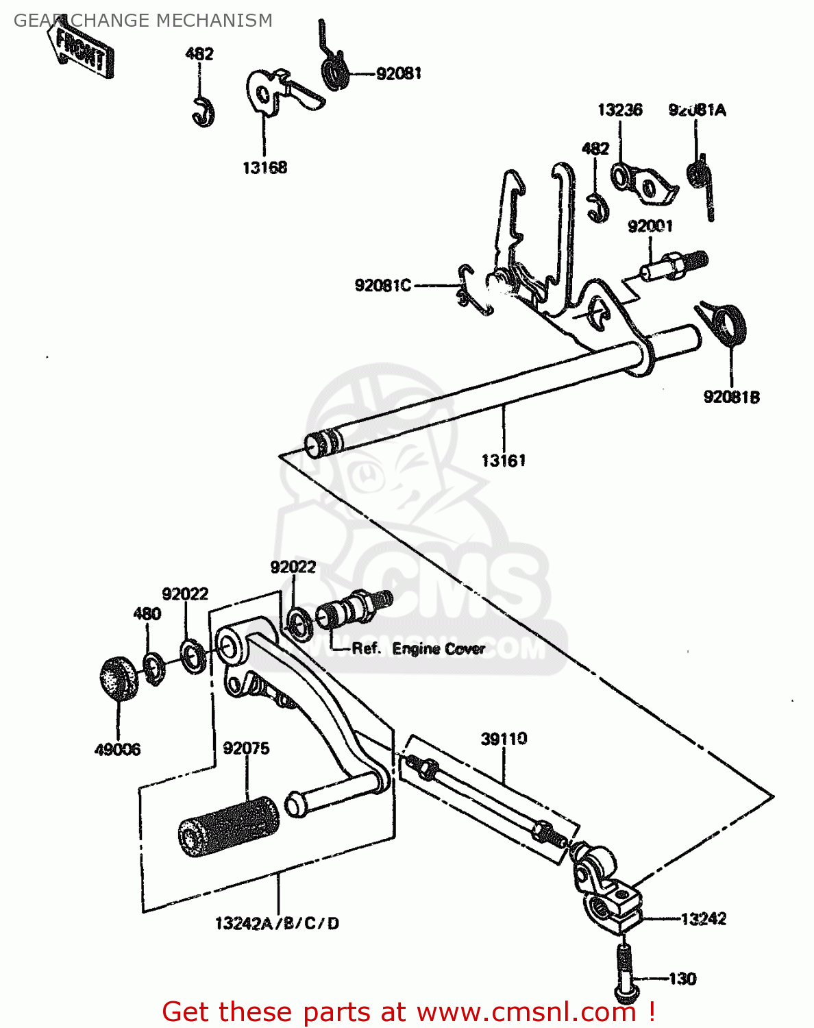 GEAR CHANGE MECHANISM ZX1100A1 1983 EUROPE UK FR IT NR SD ST