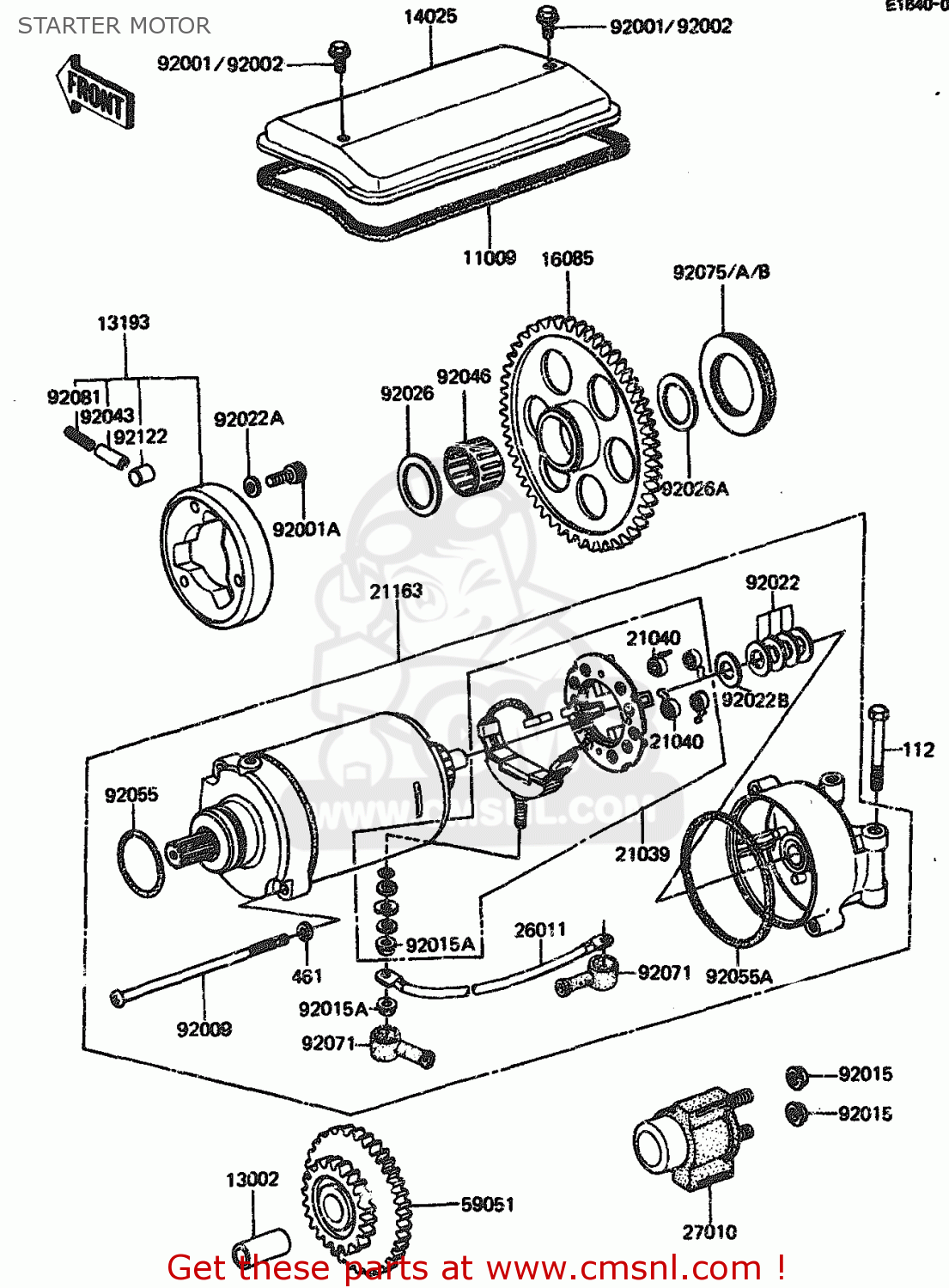 STARTER MOTOR ZX1100A1 1983 EUROPE UK FR IT NR SD ST