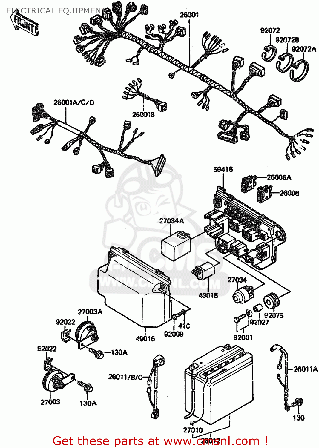 ELECTRICAL EQUIPMENT ZX1100A1 1983 EUROPE UK FR IT NR SD ST