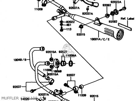 MUFFLER (ZX1100-A1) - ZX1100A1 1983 EUROPE UK FR IT NR SD ST
