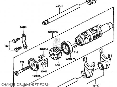 CHANGE DRUM/SHIFT FORK - ZX1100A1 1983 EUROPE UK FR IT NR SD ST