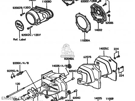 ENGINE COVER - ZX1100A1 1983 EUROPE UK FR IT NR SD ST