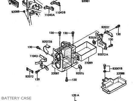 BATTERY CASE - ZX1100A1 1983 EUROPE UK FR IT NR SD ST
