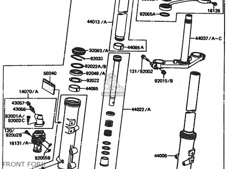 FRONT FORK - ZX1100A1 1983 EUROPE UK FR IT NR SD ST