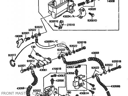 FRONT MASTER CYLINDER - ZX1100A1 1983 EUROPE UK FR IT NR SD ST