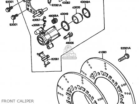 FRONT CALIPER - ZX1100A1 1983 EUROPE UK FR IT NR SD ST