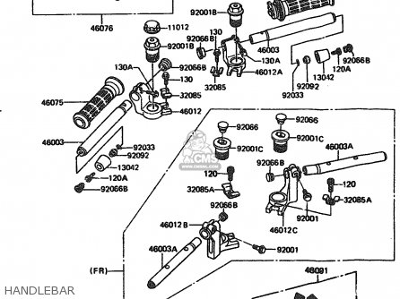 HANDLEBAR - ZX1100A1 1983 EUROPE UK FR IT NR SD ST