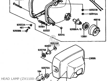 HEAD LAMP (ZX1100-A1) - ZX1100A1 1983 EUROPE UK FR IT NR SD ST