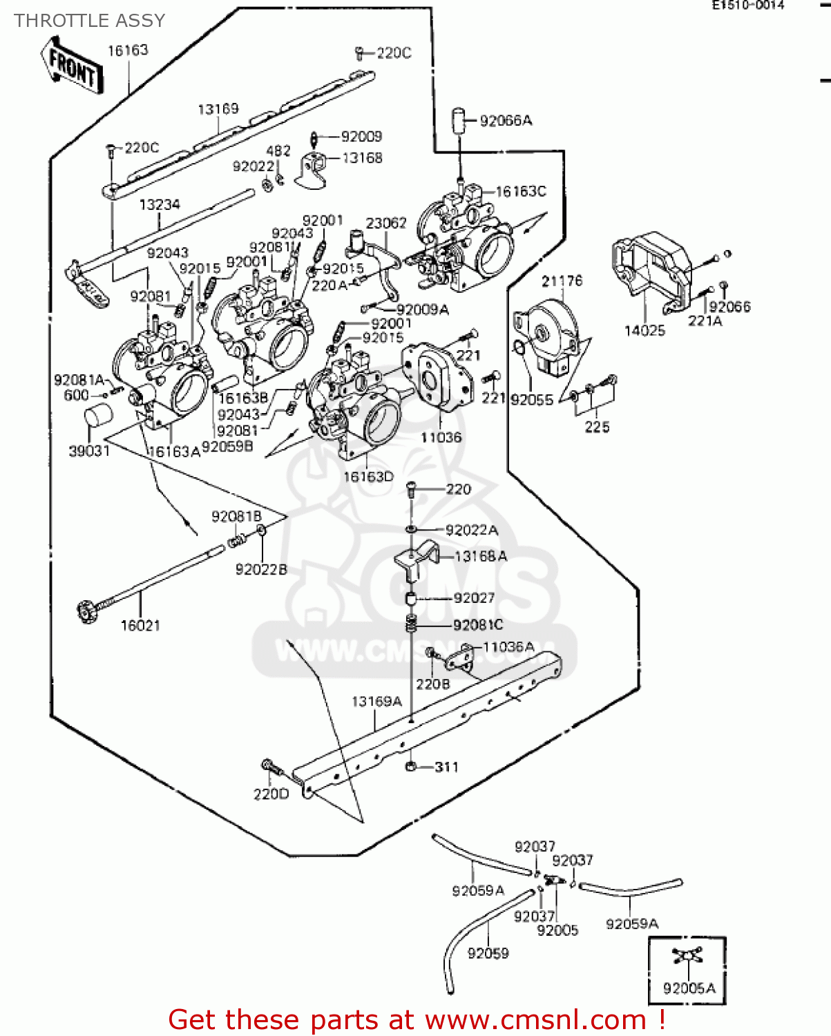 THROTTLE ASSY ZX1100A1 GPZ 1983 USA CALIFORNIA CANADA