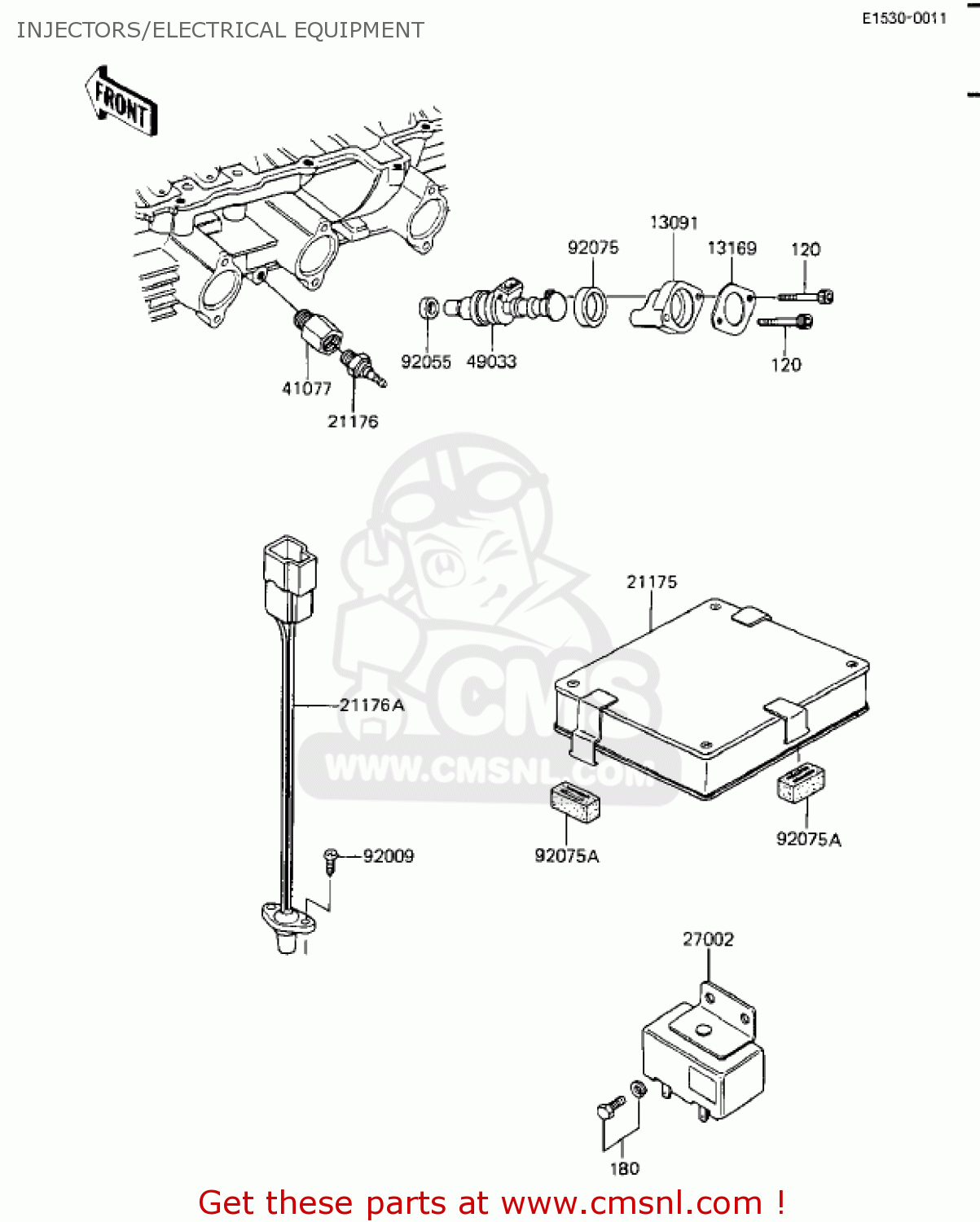 INJECTORS/ELECTRICAL EQUIPMENT ZX1100A1 GPZ 1983 USA CALIFORNIA CANADA