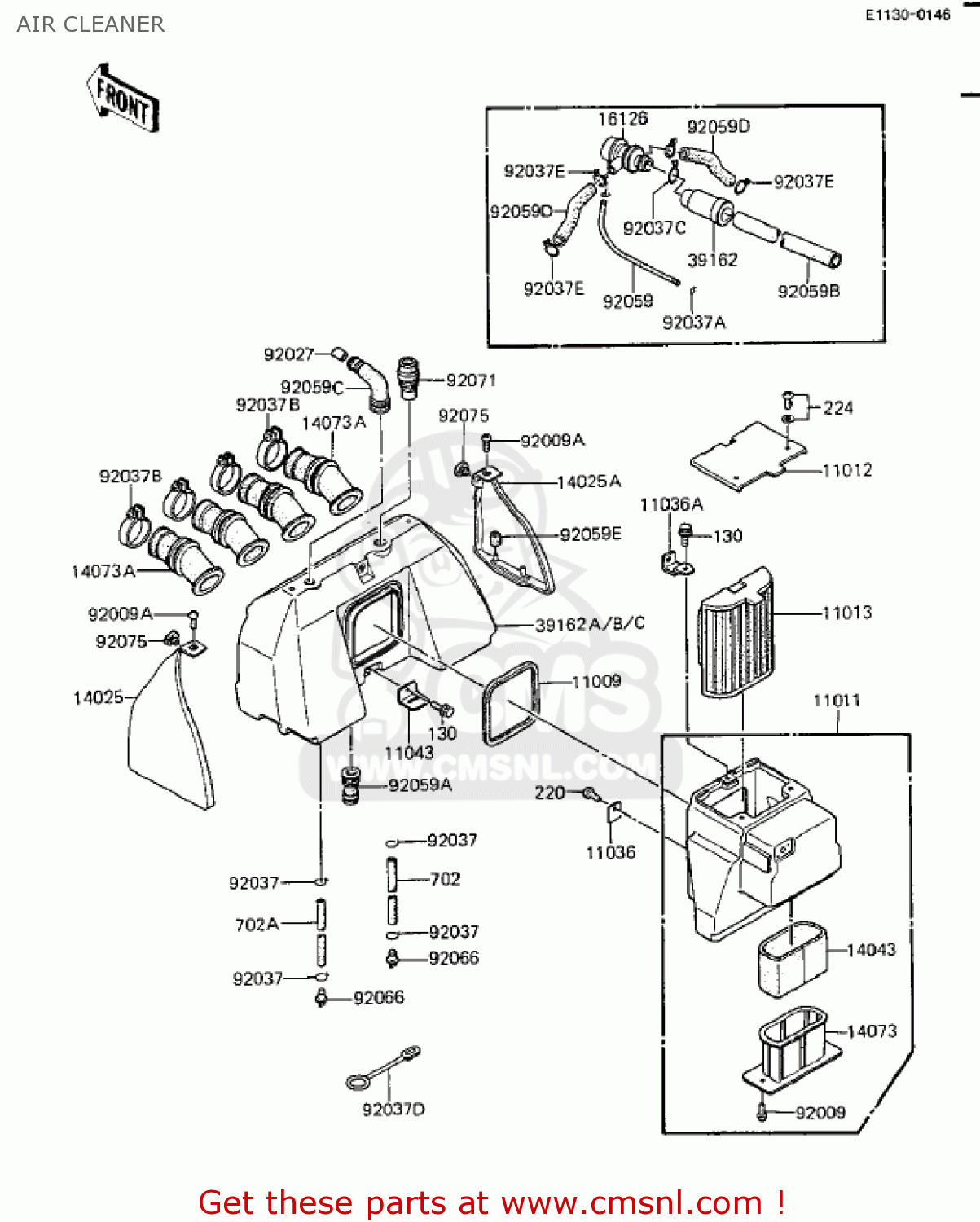AIR CLEANER ZX1100A1 GPZ 1983 USA CALIFORNIA CANADA