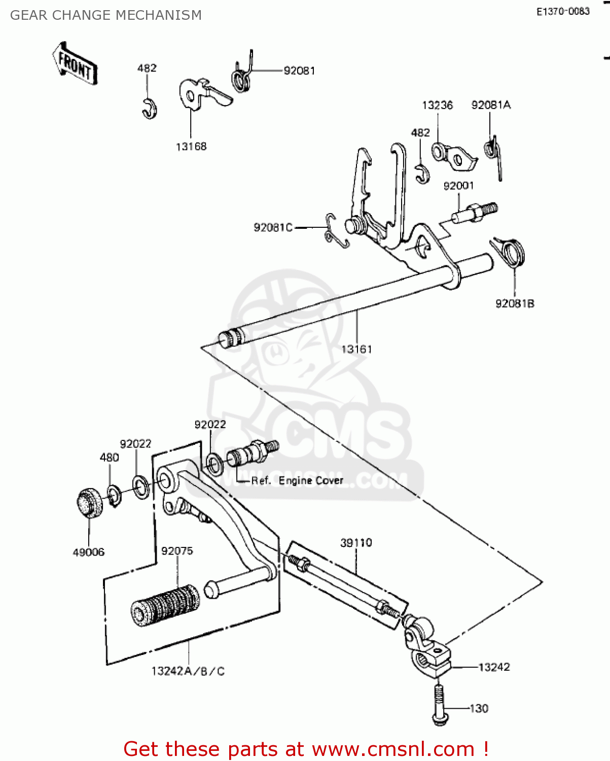 GEAR CHANGE MECHANISM ZX1100A1 GPZ 1983 USA CALIFORNIA CANADA