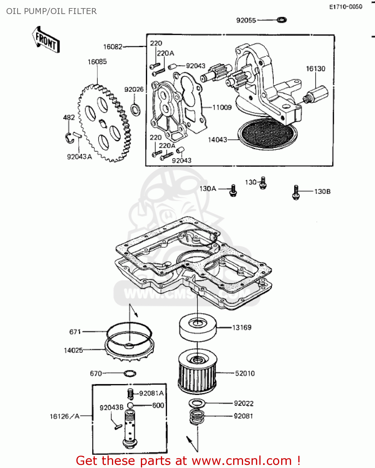 OIL PUMP/OIL FILTER ZX1100A1 GPZ 1983 USA CALIFORNIA CANADA