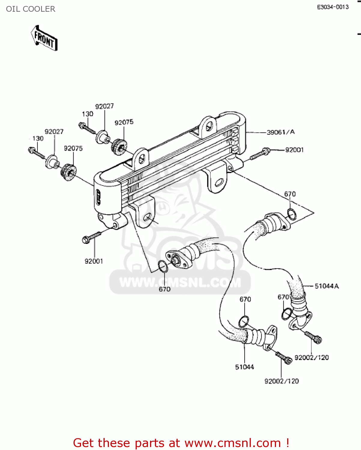 OIL COOLER ZX1100A1 GPZ 1983 USA CALIFORNIA CANADA