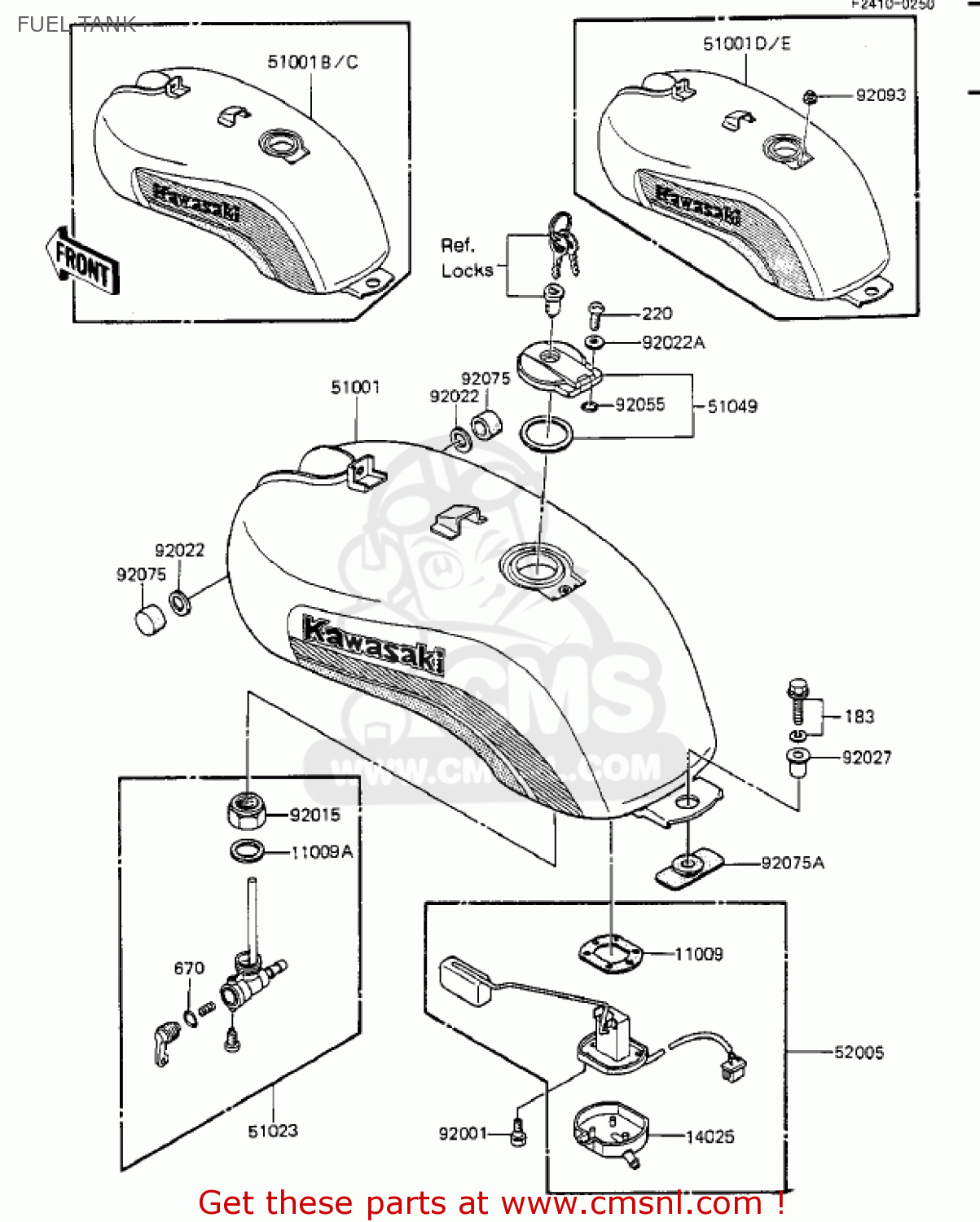 FUEL TANK ZX1100A1 GPZ 1983 USA CALIFORNIA CANADA