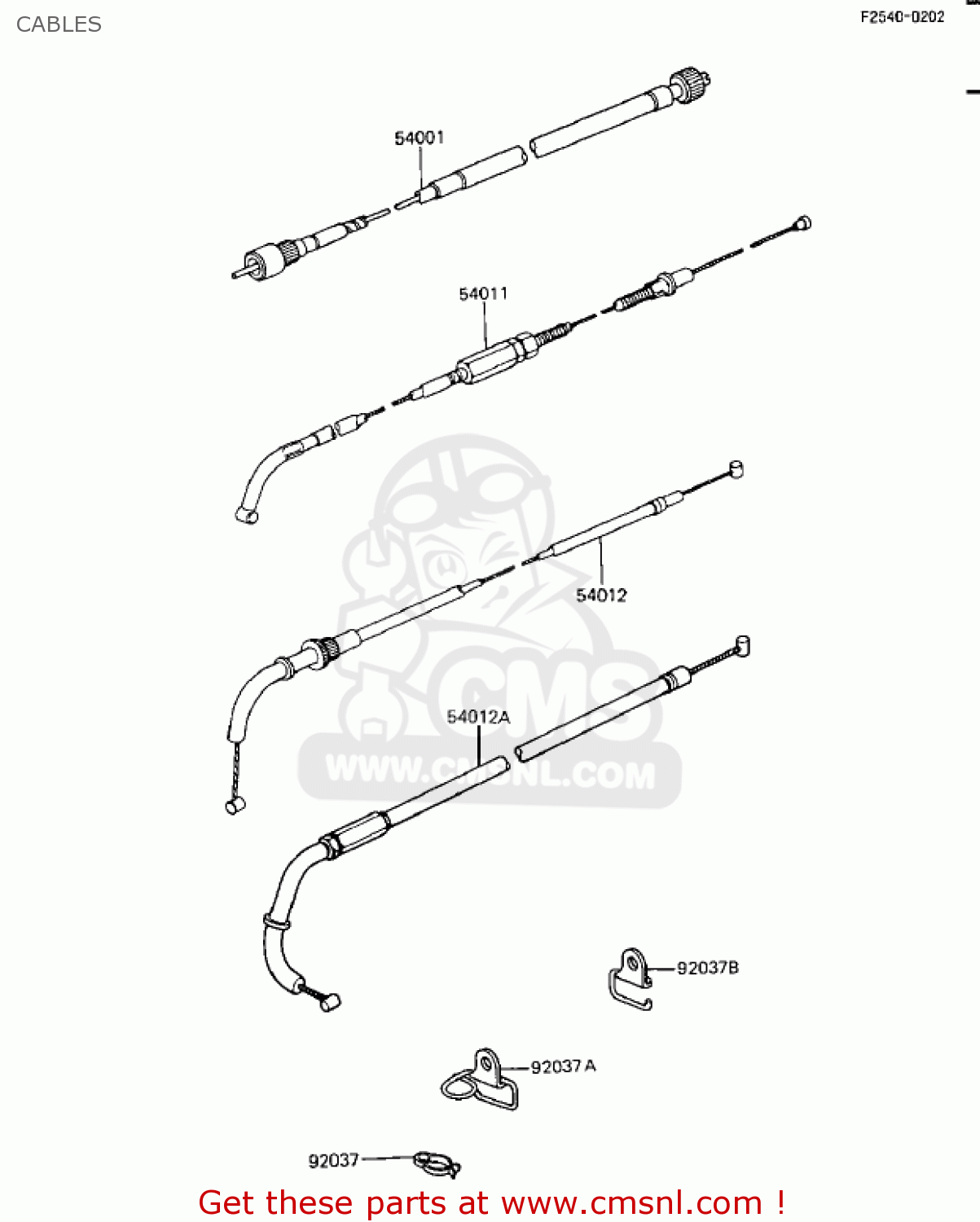 CABLES ZX1100A1 GPZ 1983 USA CALIFORNIA CANADA