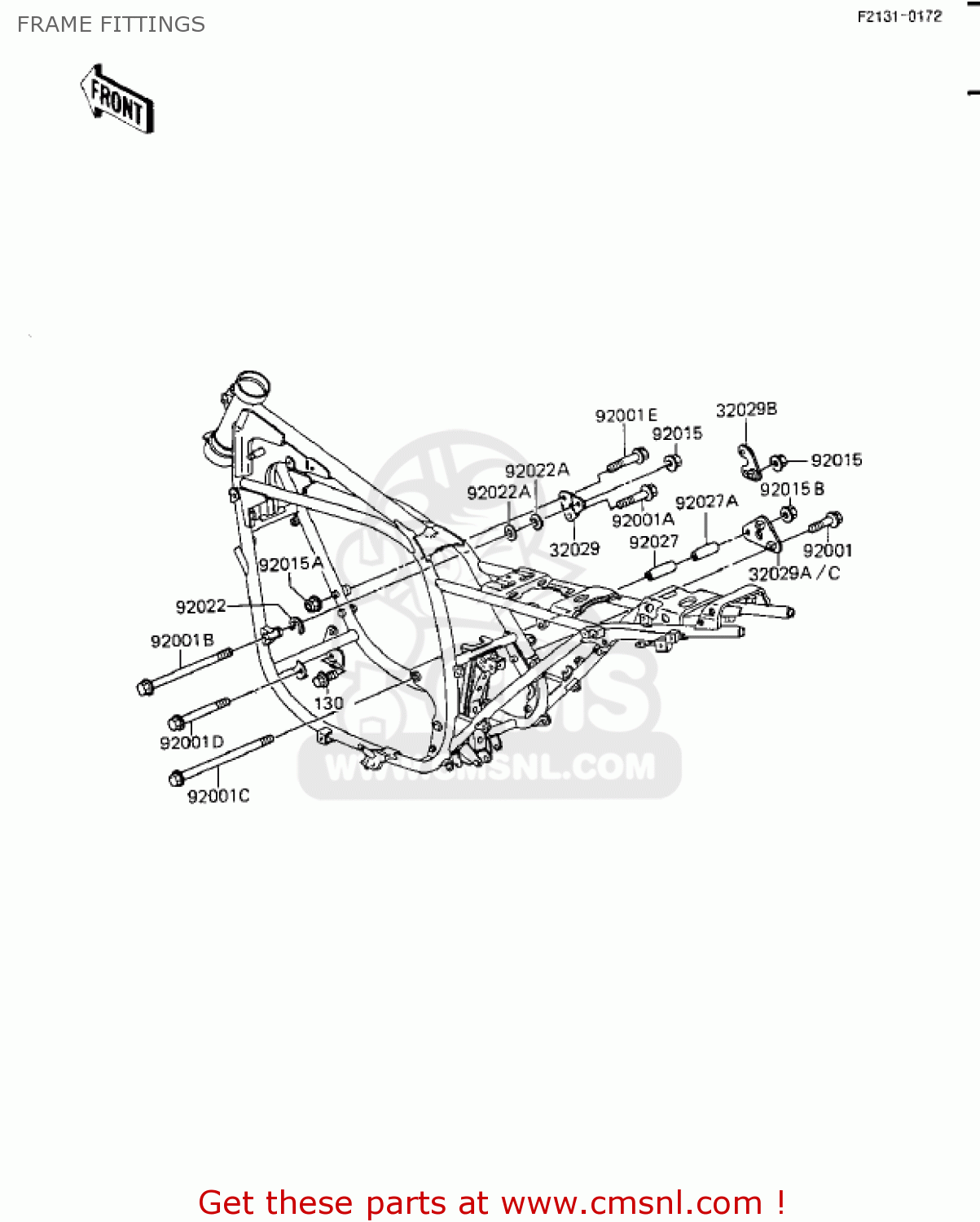 FRAME FITTINGS ZX1100A1 GPZ 1983 USA CALIFORNIA CANADA
