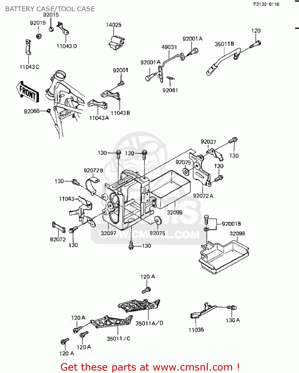BATTERY CASE/TOOL CASE ZX1100A1 GPZ 1983 USA CALIFORNIA CANADA