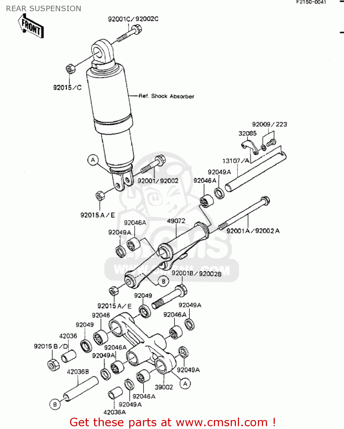 REAR SUSPENSION ZX1100A1 GPZ 1983 USA CALIFORNIA CANADA