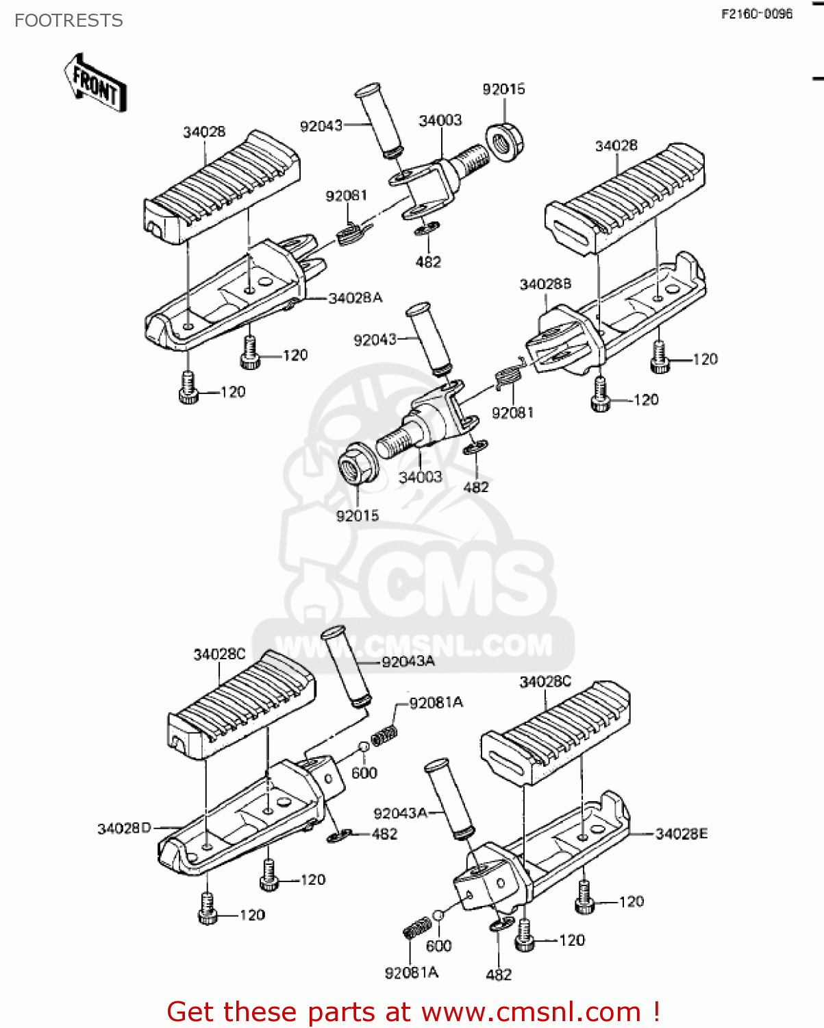 FOOTRESTS ZX1100A1 GPZ 1983 USA CALIFORNIA CANADA