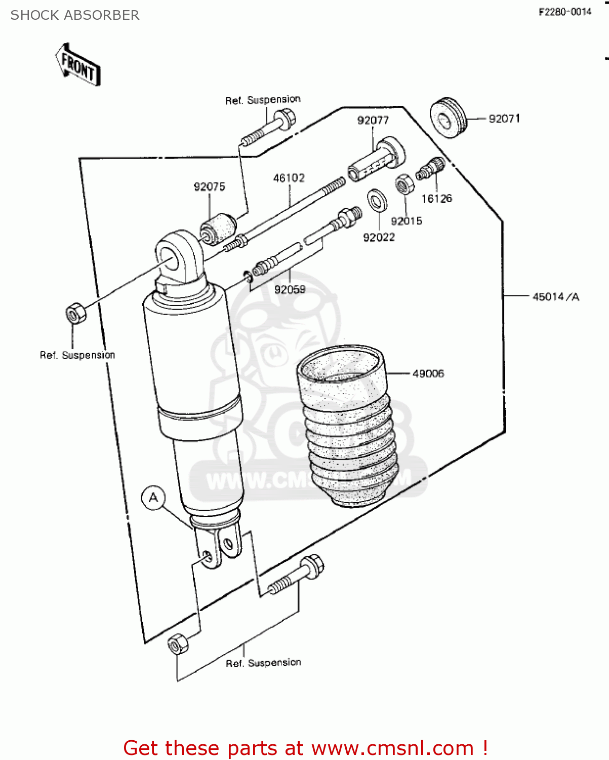 SHOCK ABSORBER ZX1100A1 GPZ 1983 USA CALIFORNIA CANADA