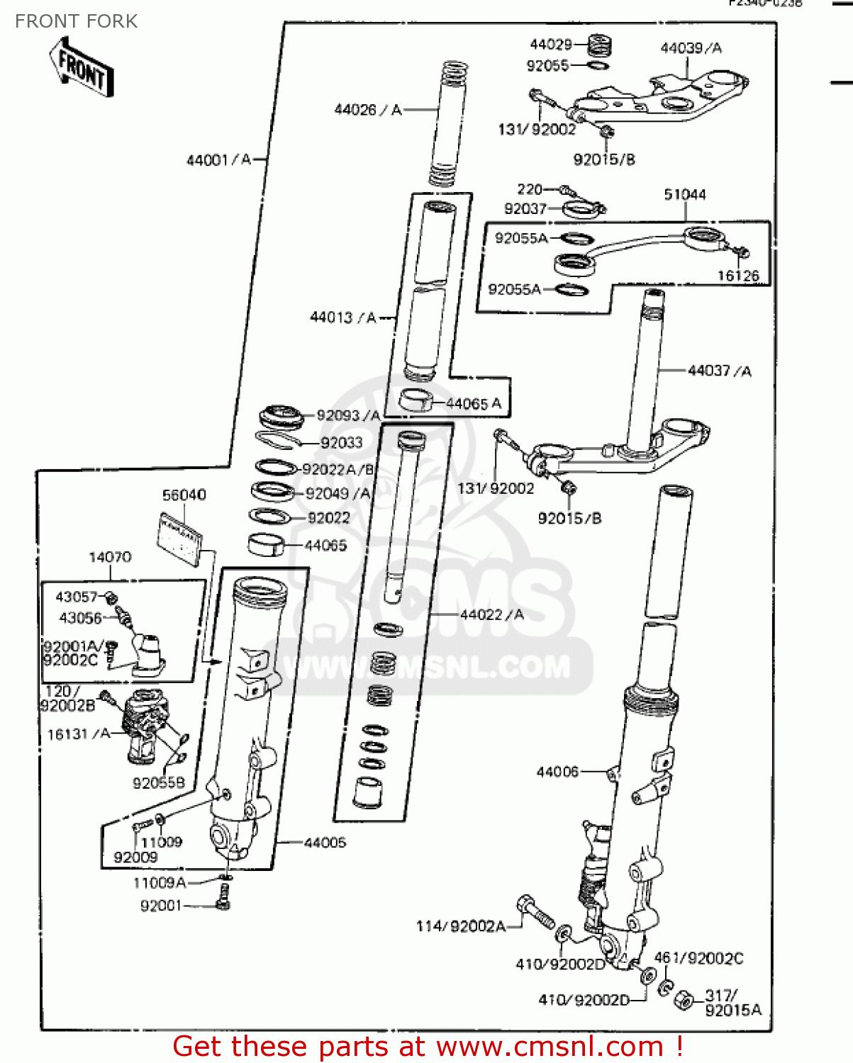 FRONT FORK ZX1100A1 GPZ 1983 USA CALIFORNIA CANADA